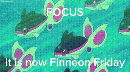 a bunch of fish are swimming in the water and the words focus it is now finneon friday