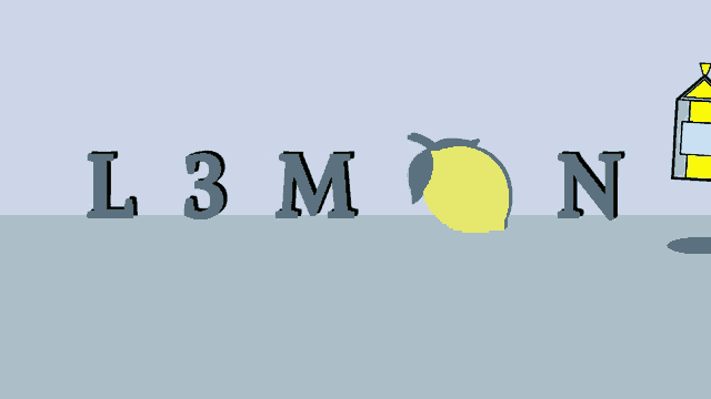 a cartoon drawing of a lemonade stand with the letters lmn and n