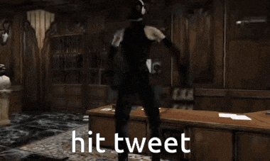 a screenshot of a video game with the words hit tweet
