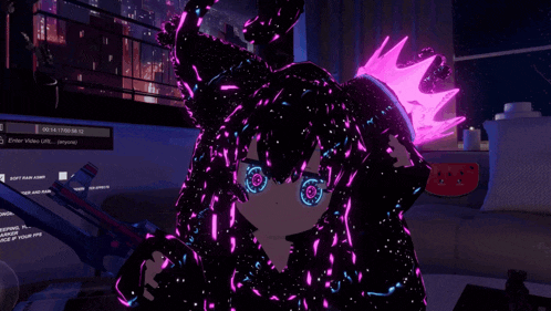 a video of a girl with a purple crown on her head is being played