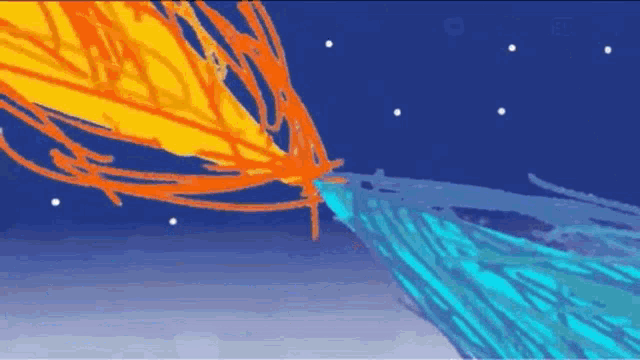 a computer generated image of a blue and orange object