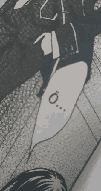 a black and white drawing of a person with the letters o and o on it