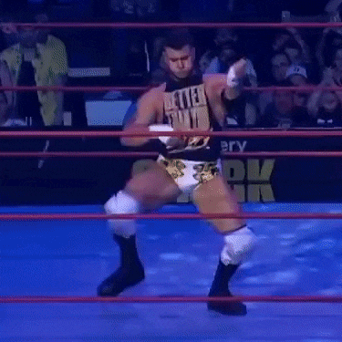 a man in a wrestling ring is wearing a shirt that says better than everybody