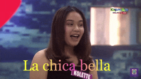 a girl with a name tag that says kolette on it