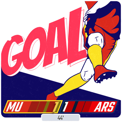an illustration of a soccer player with the words goal mu 11 ars