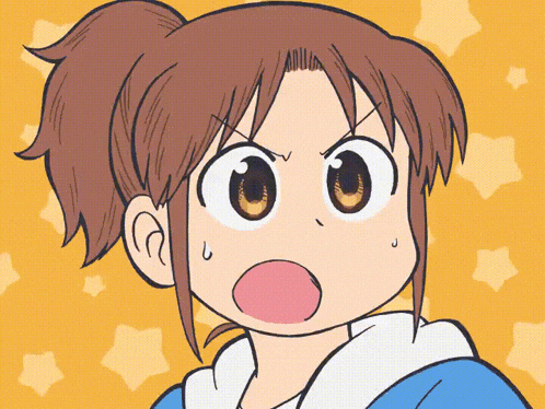 a cartoon drawing of a girl with a surprised expression
