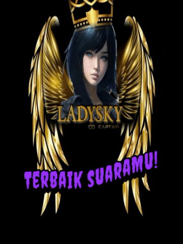 a lady sky logo with a woman wearing a crown and gold wings