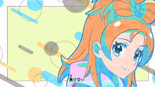 a drawing of a girl with circles around her and the word " a " on the bottom right