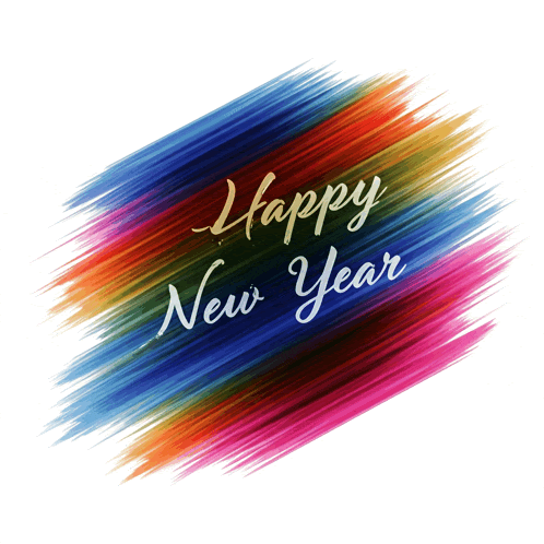 a colorful background with the words " happy new year " on it