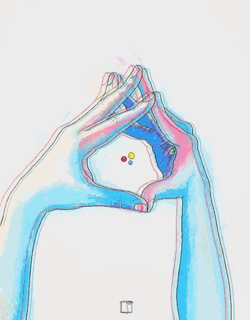 a drawing of a person 's hands making a heart