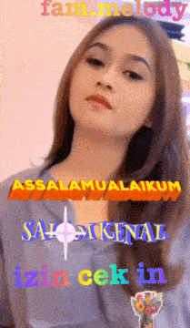 a picture of a woman with the words assalamualaikum in the upper right corner