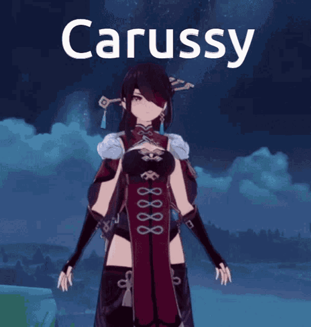 a video game character with the word carussy on the top
