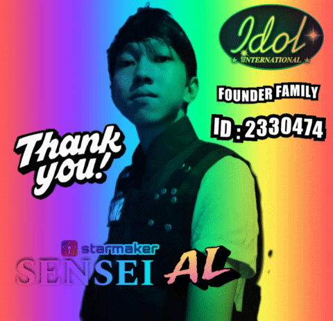 a poster for idol international shows a man and the words thank you