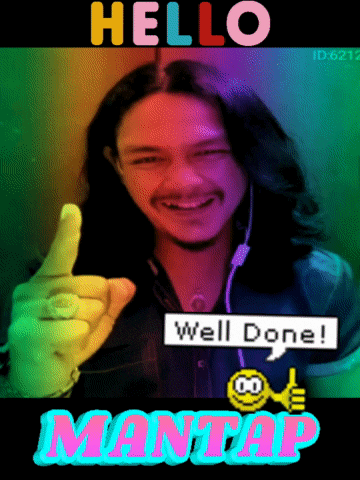 a man with long hair giving a thumbs up with the words hello well done