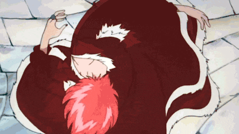 a cartoon drawing of a person with red hair