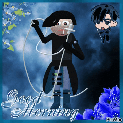 a good morning greeting card with a cartoon character