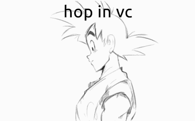 a black and white drawing of a man and woman hugging each other with the words `` hop in vc '' above them .