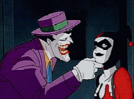 a cartoon of the joker and harley quinn