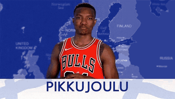 a man in a bulls jersey is standing in front of a map