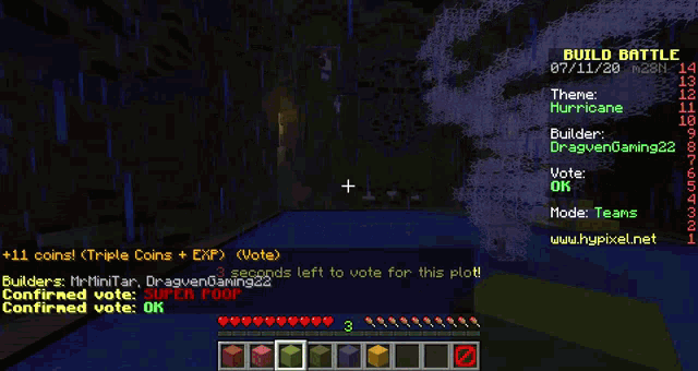 a screenshot of a game called builder 's on mc.hypixel.net