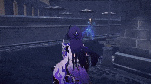 a person in a video game with a red light coming out of their head
