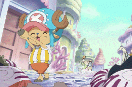 a cartoon character named tony tony chopper is dancing