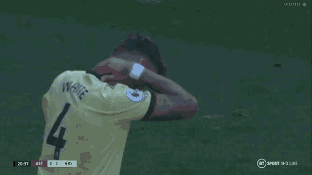a man in a yellow jersey with the number 4 on it