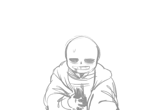 a black and white drawing of a skeleton holding a gun and smiling .