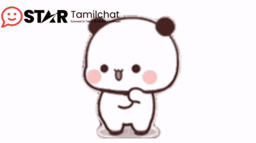 a star tamilchat sticker with a panda bear