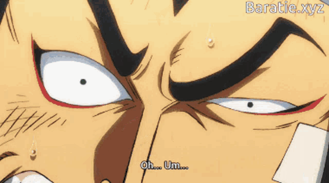a close up of a girl 's face with the words baratie.xyz in the upper right corner