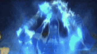 a person is surrounded by a blue glowing sphere in the dark .