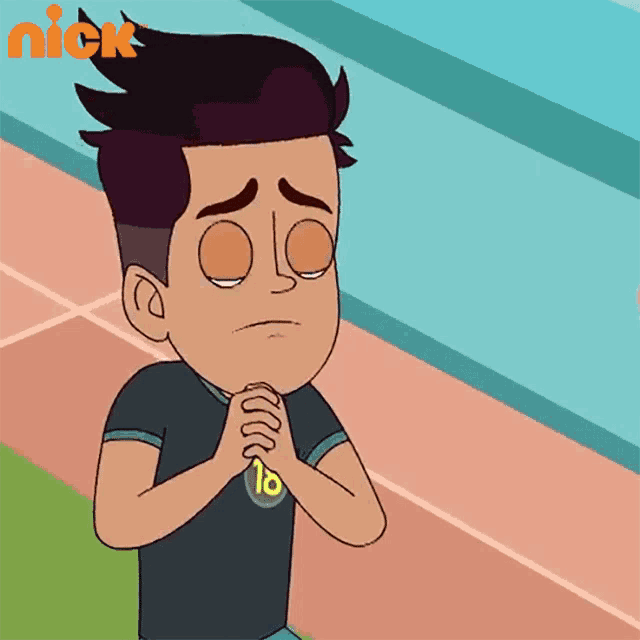 a cartoon of a boy wearing a shirt with the number 18 on it