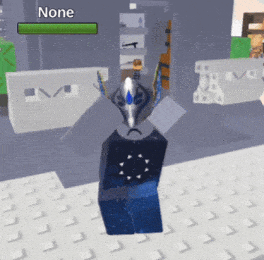 a person in a video game with the word none in the corner