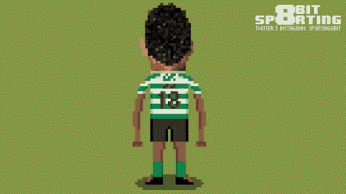 a pixel art illustration of a soccer player with the number 18