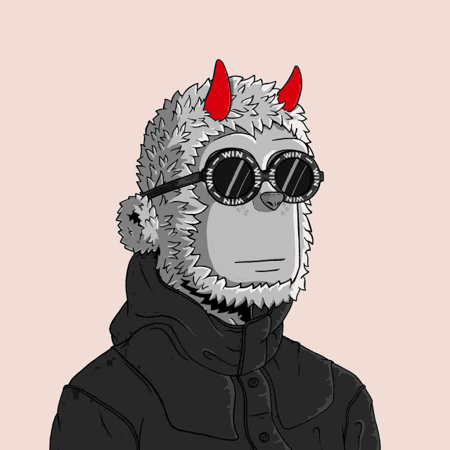 a cartoon of a monkey wearing win sunglasses and horns