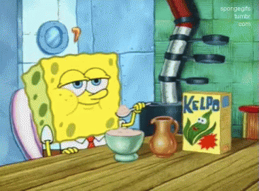 Spongebob Eating Kelpo Cereal For Breakfast GIF - Breakfast Cereal Spongebob GIFs