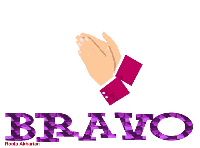 a bravo logo with a hand clapping and hearts around it