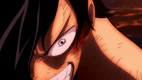 a close up of a cartoon character 's face with a big smile