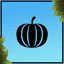 a silhouette of a pumpkin is against a blue sky .