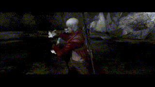 a devil may cry character is holding a sword