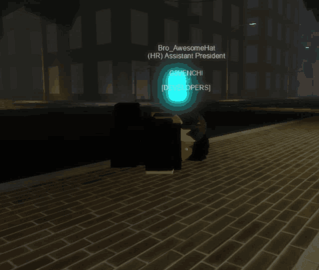 a person in a video game is laying on the ground and says bro awesome hat