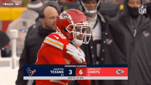 a football game between houston and kansas city