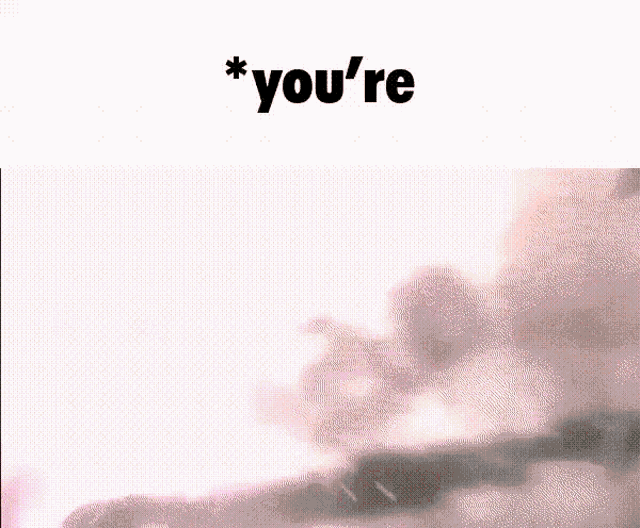 a white background with the words you 're in black letters