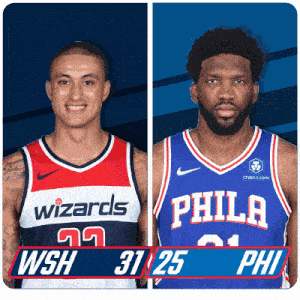 two basketball players one from the wizards and one from the philadelphia phillies