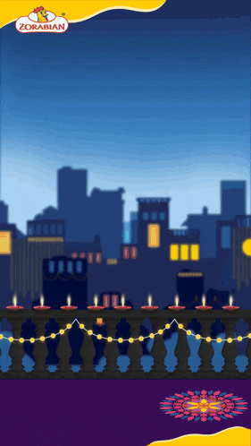 a picture of a city at night with the word zoranian on the bottom