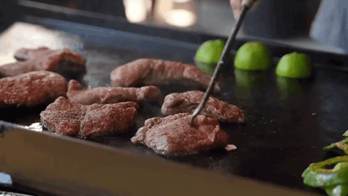 Flipping The Meat The Hungry Hussey GIF - Flipping The Meat The Hungry Hussey Cooking Steak GIFs