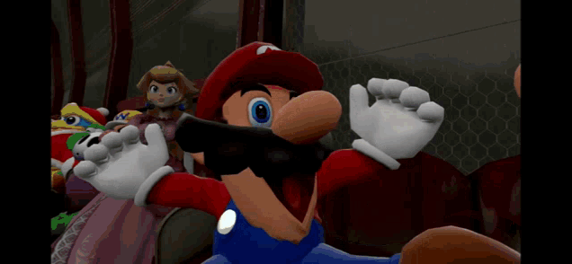 a video game screenshot of mario and peach