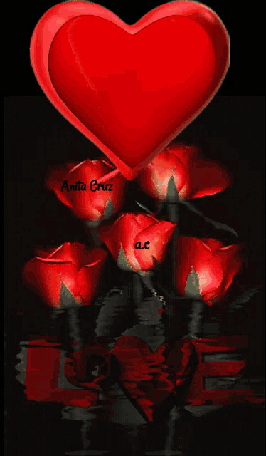 a picture of a heart and roses by anita cruz a.c.