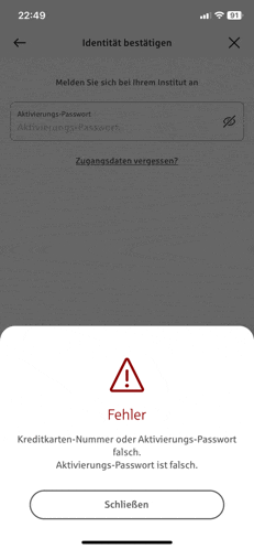 a phone screen shows a warning about a failed login