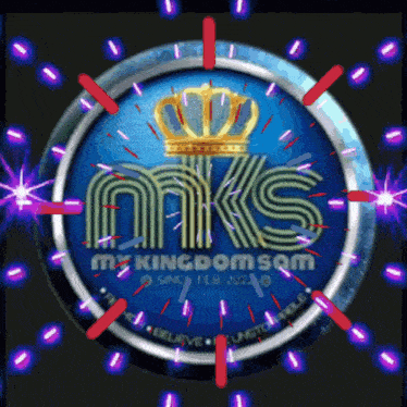 a clock that says ' kingdom sam ' at the top of it
